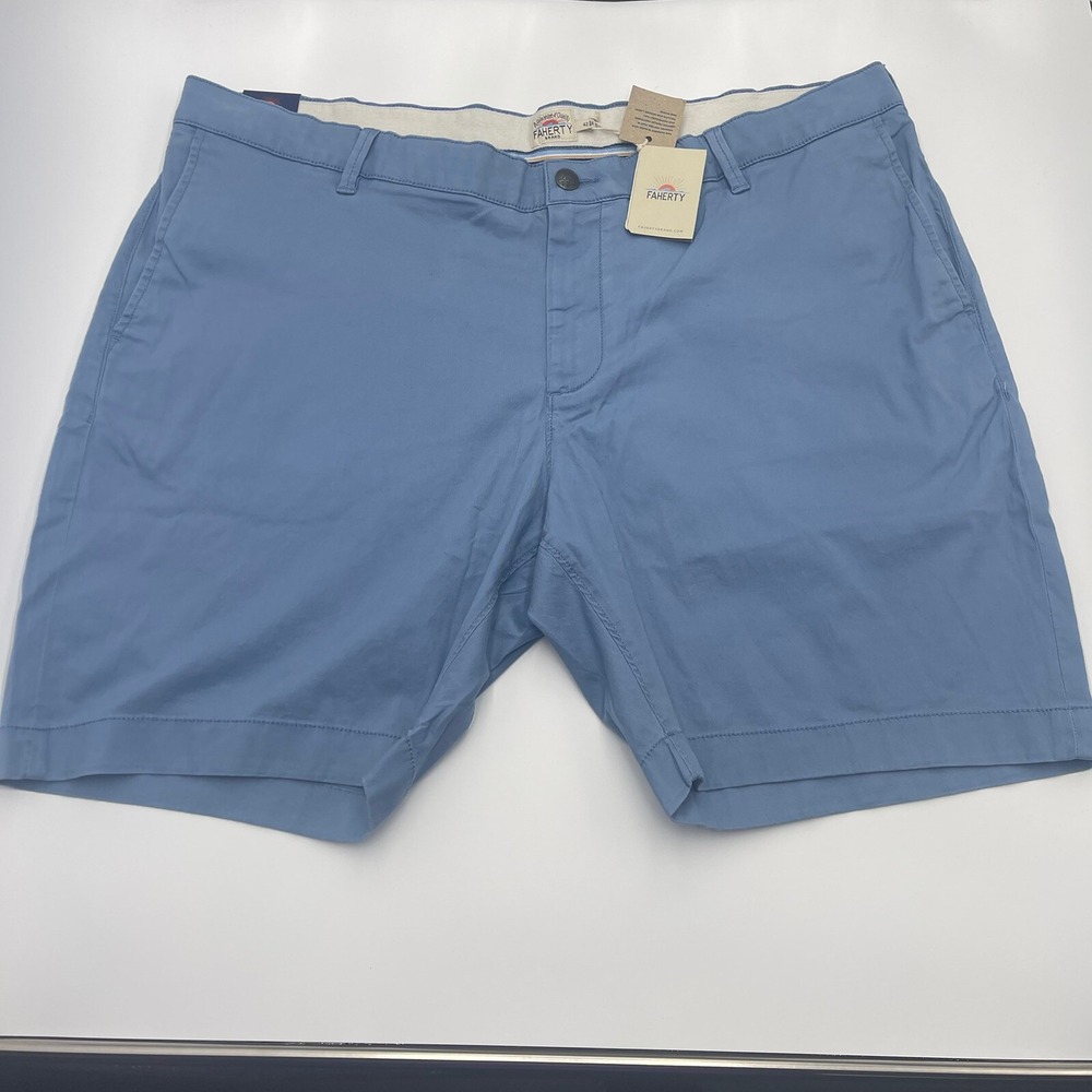 NEW Faherty Men's Island Life 8" Shorts Organic Cotton Navy Blue Size‎ 42